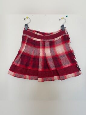 vintage plaid wool skirt